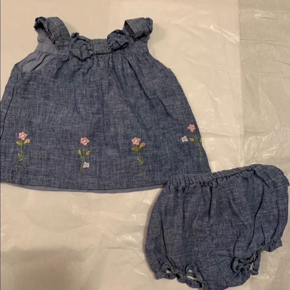 Janie and Jack 3-6 month dress and diaper cover